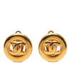 Chanel CC Gold Plated Round Clip On Earrings Secondhand