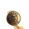 Chanel CC Gold Plated Faux Pearl Drop Clip On Earrings Secondhand
