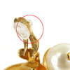 Chanel CC Gold Plated Faux Pearl Drop Clip On Earrings Secondhand