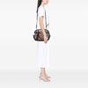 Burberry Small Leather Trimmed House Check Canvas Bridle Orchard Satchel Secondhand