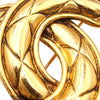 Chanel Gold Plated CC Quilted Brooch Secondhand