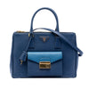 Prada Medium Bicolor Saffiano Lux Galleria Double Zip Front Pocket Satchel Secondhand