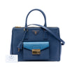 Prada Medium Bicolor Saffiano Lux Galleria Double Zip Front Pocket Satchel Secondhand