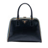 Prada Bicolor Saffiano Vernice Pyramid Frame Handbag Secondhand