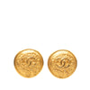 Chanel Gold Plated CC Grapevine Round Clip on Earrings Secondhand