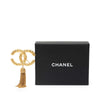 Chanel Gold Plated CC Logo Tassel Lava Fringe Brooch Secondhand