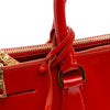 Prada Medium Saffiano Vernice Galleria Double Zip Satchel Secondhand
