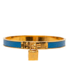 Hermès Gold Plated Courchevel Kelly Cadena Lock Bangle Bracelet Secondhand
