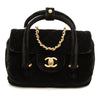 Secondhand Chanel Mini Quilted Velvet Top Handle Flap