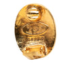Chanel CC Gold Plated Logo Oval Clip On Earrings Secondhand