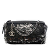 Chanel CC Calfskin and Sequin Double Zip Wallet on Chain Secondhand