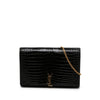 Saint Laurent Croc Embossed Patent Cassandre Wallet On Chain Secondhand