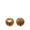 Chanel Gold Plated CC Round Clip On Earrings Secondhand