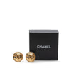 Chanel Gold Plated CC Round Clip On Earrings Secondhand