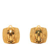 Chanel CC Gold Plated Enamel Square Clip On Earrings Secondhand