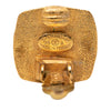 Chanel CC Gold Plated Enamel Square Clip On Earrings Secondhand