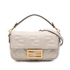 Secondhand Fendi Mini Zucca Embossed Leather Baguette Satchel