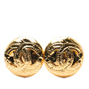 Chanel Gold Plated CC Round Clip On Earrings Secondhand