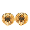 Chanel Gold Plated CC Round Clip On Earrings Secondhand