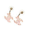 Chanel Resin Crystal CC Push Back Earrings Secondhand