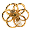 Chanel CC Gold Plated Flower Hoop Clip On Earrings Secondhand