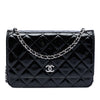 Secondhand Chanel CC Quilted Patent Wallet On Chain