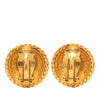 Chanel CC Gold Plated Round Logo Clip On Earrings Secondhand