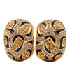 Dior Gold Plated Strass Enamel Oval Clip On Earrings Secondhand