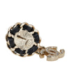 Secondhand Chanel Gold Plated Leather Woven Faux Pearl CC Crystal Drop Earrings