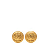Chanel CC Gold Plated Grapevine Round Clip On Earrings Secondhand