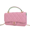 Chanel CC Quilted Lambskin Top Handle Phone Holder with Chain Secondhand