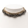 Chanel Gold Plated and Ruthenium Plated CC Crystal Split Double Chain Choker Necklace Secondhand