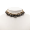 Chanel Gold Plated and Ruthenium Plated CC Crystal Split Double Chain Choker Necklace Secondhand