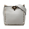 Valentino Mini Pebbled Calfskin Rockstud Flip Lock Messenger Bag Secondhand