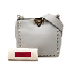 Valentino Mini Pebbled Calfskin Rockstud Flip Lock Messenger Bag Secondhand