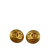 Chanel CC Gold Plated Round Clip On Earrings Secondhand