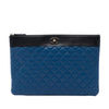 Chanel Large Bicolor Quilted Sheepskin Mademoiselle O Case Clutch Secondhand