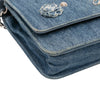 Chanel Quilted Denim Camellia Wallet On Chain Denim Secondhand