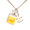 Secondhand Chanel CC Gold Plated Perfume Bottle Pendant Necklace