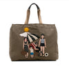 Dolce & Gabbana Canvas Family Beach Print Tote Secondhand