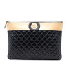 Chanel Large CC Bicolor Quilted Lambskin Clutch Secondhand