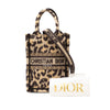 Dior Mizza Mini Embroidered Canvas Leopard Vertical Book Tote Secondhand