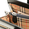 Burberry House Check Trimmed Leather Tote Secondhand