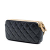 Chanel CC Quilted Lambskin and Suede Double Zip Phone Holder With Chain Secondhand