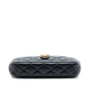 Chanel CC Quilted Lambskin and Suede Double Zip Phone Holder With Chain Secondhand