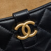 Chanel CC Quilted Lambskin and Suede Double Zip Phone Holder With Chain Secondhand