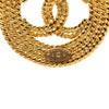 Chanel Gold Plated Round Rope CC Brooch Secondhand