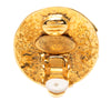 Chanel Gold Plated CC Round Clip on Earrings Secondhand