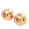 Dior Gold Plated Rhinestone Rose Push Back Earrings Secondhand