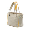 Chanel CC Chocolate Bar Canvas Camellia No. 5 Tote Secondhand